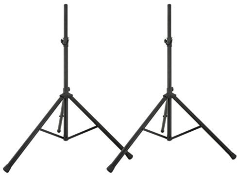 2 x QTX Steel Speaker Stand 35mm 25kg Pair Black PA DJ Disco