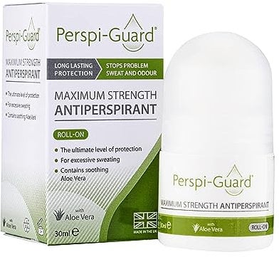 Perspi-Guard Maximum Strength Antiperspirant Roll-On, Strong Deodorant for Excessive Sweating & Hyperhidrosis Treatment, Lasts up to 5 Days - Unscented (30ml)