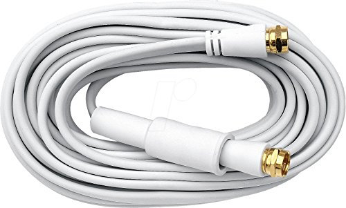 Axing SFK 250-02 cavo coassiale piatto con connettori F per antenna 2,5 m, bianco