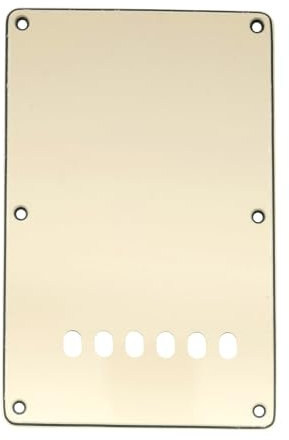 Musiclily 6 Hole ST Back Plate Tremolo Cavity Cover for China Squier Electric Guitar, 3Ply Cream