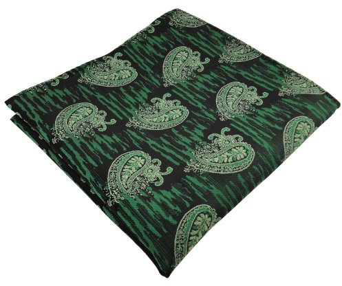 TigerTie Designer Einstecktuch in grün moosgrün schwarz parsley-gemustert