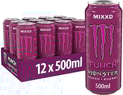 Monster Energy MIXXD Punch - koffeinhaltiger Energy Drink mit erfrischendem Punsch-Geschmack - in praktischen Einweg Dosen (12 x 500 ml)