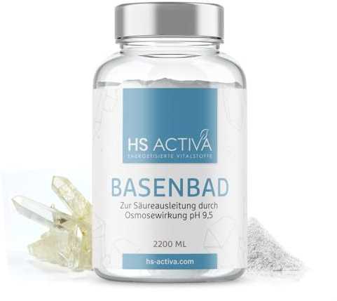 HS Activa Basenbad 2200ml – Hochwertiges Basisches Badesalz zur Entgiftung, Entsäuerung & Hautpflege – Basenpulver ohne unnötige Zusätze & Vegan – Made in Germany