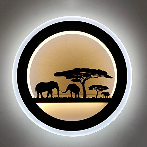 Augrous LED Wandleuchten Modern Elefant Lampe 24W Acryl Wandlampe zum Wohnzimmer Schlafzimmer Flur