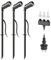 ledscom.de LED Gartenstrahler Spico schwarz mit Erdspieß für außen IP44 je 105lm warm-weiß 3er Set