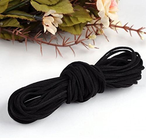 Brussels08 - Cordino in velluto per perline, spessore 3 mm, per la creazione di gioielli fai da te, per braccialetti e collane, lunghezza 1 m Nero