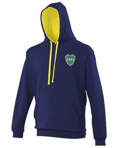 Boca Juniors Unisex Sweat Capuche Bicolore Marine Et Jaune Logo Hoodie (1er Pack)
