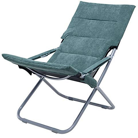 Bseack Deckchairs,Klappbarer Klubsessel Büro-Haar Abnehmbarer Stoffbezug X-Typ Krafthalterung Garten-Outdoor-Strand/Sonnenliege Tragfähigkeit: 200kg (Farbe : Blau)