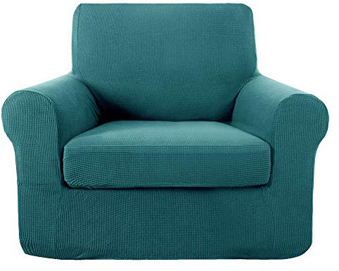 Deconovo Sofabezug für Einsitzer, elastisch, Schutzbezug für Sessel von 80 bis 120 cm, Türkis