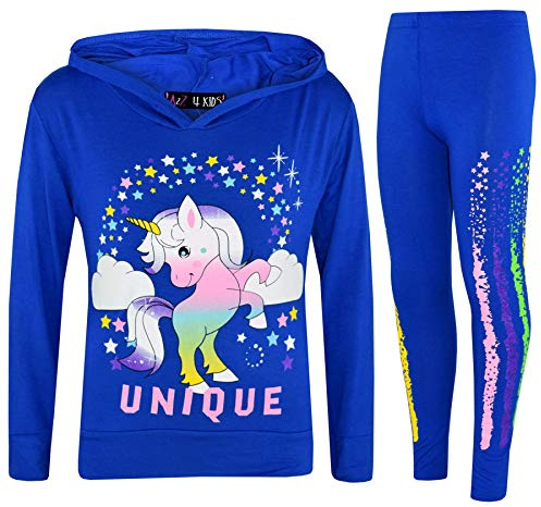 A2Z 4 Kids Girls Tracksuit Rainbow Unicron Dabbing Unicorn Floss Unique Hooded Top Legging Comfortable Lounge Wear Xmas Outfits Set Age 7-13 Years