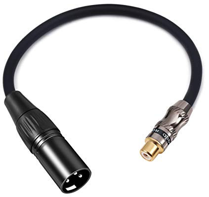 Devinal XLR to RCA Female Adapter, RCA to XLR Male Short Cable Converter, Gender Changer Audio Connector Coupler for Mixer Recorder amplifiers etc.
