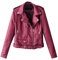 Riou Chiodo Giacca Donna Rosso Nero Autunno Inverno Giubbotto di Pell Corta Slim Cappotto da Motociclista Chiodo Giacche Biker Giacchetto Giacca in Pelle Manica Lunga Capispalla con Cerniera