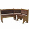 k koma Polster Eckbank Kiefer Holz, Eiche Farbe mit Polsterung MASSIVHOLZ - NEU BRAUN (200 x 200)