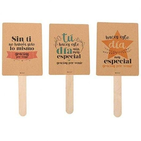 Lote de 30 Pai Pai Kraft Gracias por Venir 3 Diseños Surtidos - Detalles Originales Invitados de Bodas, Regalos Comuniones y Recuerdos para Cumpleaños Infantiles