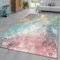 TT Home Wohnzimmer Teppich Kurzflor Abstraktes Design Pastell Used Look Modern Bunt, Farbe:Bunt 2, Größe:60x100 cm