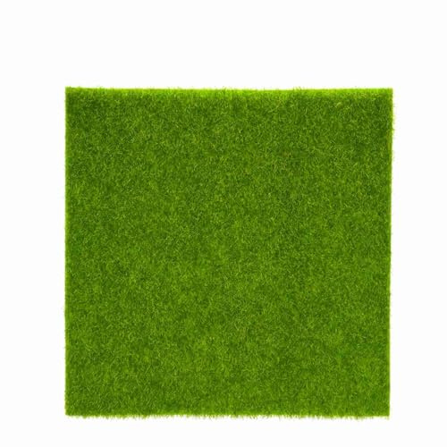 Künstliche Rasen Miniatur Kunstrasen Miniaturgarten Gras Garten Verzierung DIY Mikro Landschaft Dekoration Pflanze Rasen für drinnen und draußen, Balkon, Terrasse (15 x 15 cm)