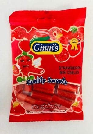Ginni's Mini Fruchtgummi-Kabel Erdbeere - 120g - 6er-Packung