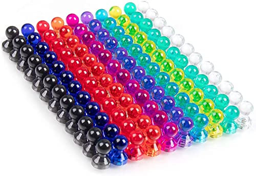 80 Stücke 11 x 17mm farbige und transparente Magnete, 8 Farben, Perfekt für Whiteboards, Tafeln, Kühlschränke u.v.m