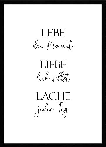 artissimo, Spruch-Bild gerahmt, 51x71cm, PE647-ER, Lebe Liebe Lache, Bild, Spruch-Poster mit Rahmen