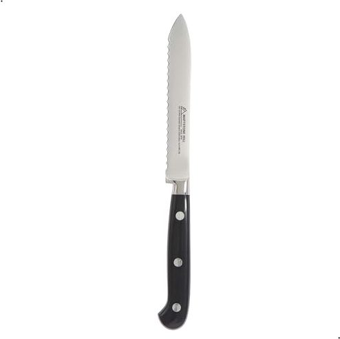 Serrated Utility Knife - MATTSTONE HILL 4.7 Kitchen Knife, German Stainless Steel Vegetable Knife, Paring Knife, Triple Rivet Handle