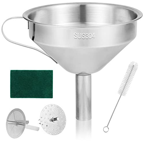 JOREST 5 Stück Filter Resin 3d Drucker Kit, 3d Printer Resin Zubehör für Anycubic Sla/Elegoo Mars, Harz Trichter Edelstahl mit Sieb, Reinigungsbürste