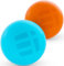 Lacrosse Massagebälle für Myofasziale Entspannung, Physiotherapieball, Fußmassageballrolle für Plantarfasziitis, Yoga Tiefengewebe, Triggerpunktbälle Hartgummi, 2 Stück (Blau/Orange)