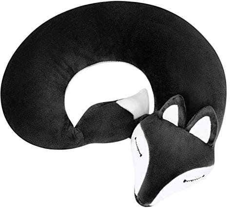 Nackenkissen Fuchs Form Nackenstützkissen Memoryfoam Nackenhörnchen Hochwertig Softplüsch Nackenpolster Waschbar Travel Neck Pillow Weich Nackenstütze Ergonomisch Reisekissen Reise Flugzeug Haus Büro
