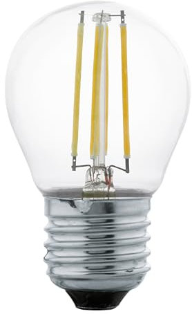 EGLO E27 LED Lampe, Glühbirne klassisch, Leuchtmittel für Retro Beleuchtung, 4 Watt (entspricht 30 Watt), 470 Lumen, warmweiß, 2700 K, Edison Birne G45, Ø 4,5 cm