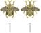 2 Pieces Metal Knobs with Bee Motif Pull Handles with Screws for Cupboard Wardrobe Kitchen Cupboard Door Chest of Drawers Gold