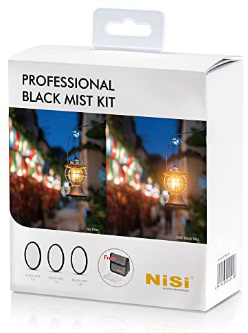 NiSi 82mm Circular Black Mist Professional Kit | 1/2, 1/4, 1/8 Strength Filters, Cleaning Cloth, Carrying Case | Diffusion Lens Filter for Soft Cinematic Effects | Photography and Videography