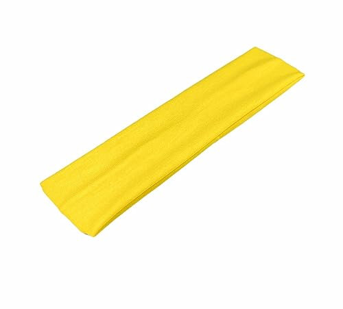 WESTEND CHOICE Kylie-Stirnbänder, 5 cm breit, einfarbig, dehnbar, Bandeau-Stirnbänder für Damen und Herren, weiches Haarband, Fitnessstudio, Übung, Yoga, Stirnband, Gelb, 2 Stück