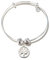 Bracciale con Pendente Albero della Vita tra due Perle. Rigido Regolabile. Bagno d'argento.