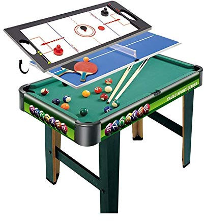 FBITE Kickertisch Spieltisch Multi Game Kombinationstisch Set Indoor Spieltisch 3 in 1 Unterhaltungstisch 32 für Billardtischtennis Slide Hoc
