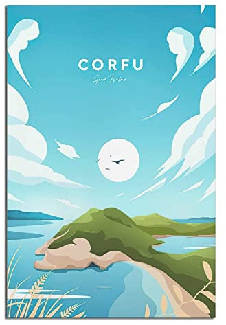 JEYUAN Kunstdruck Poster 50 * 70cm Senza Cornice Corfù Picture Print Modern Family Bedroom Decor Posters