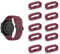 SMYAOSI 10 Pièces Passant de Montre Garmin Anneau Bracelet,Connectée Passant Bracelet Montre Silicone,Boucles Bracelet de Montre Caoutchouc,Boucles Rechange Mi Watch Bracelet Accessoire (22mm, Rouge)
