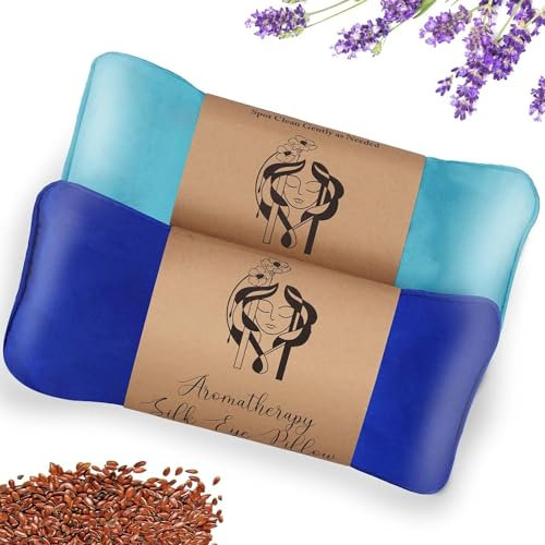 Hihealer Seiden Augenmaske 2er Set Lavendel Gewichtet, für Schlafen, Yoga, Spa, Meditation, Feucht- und Kaltkompressen, Selbstpflege Entspannungsgeschenke Weihnachtsgeschenke für Frauen