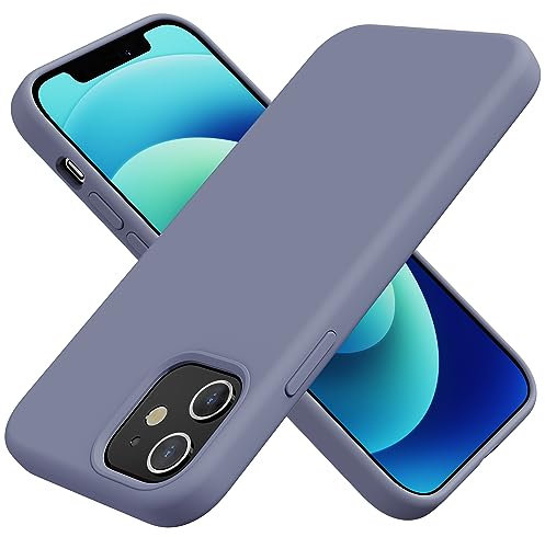 TAXXOE Silicone Case Compatible with iPhone 12 Case/12 pro case Soft Ultra Slim Protective Shockproof Liquid Silicone Phone Case,Anti-Scratch Microfiber Lining, 6.1 Lavender