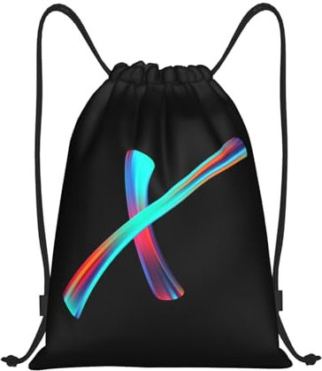 Pazacon Rucksack mit Kordelzug, Sporttasche für Damen und Herren, Buchstabe-X, S-16.9*14, Benutzerdefiniert