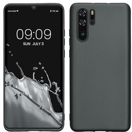 kwmobile Case kompatibel mit Huawei P30 Pro Hülle - Schutzhülle aus Silikon metallisch schimmernd - Handyhülle Metallic Grau