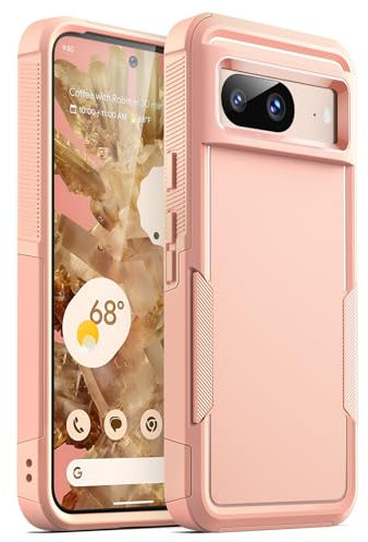 JETech Hülle für Google Pixel 8 6,2 Zoll 2023, Schwerlast Dual Layer Schutz, Robuste Tough Stoßfest Handyhülle mit Matt Design (Rose)
