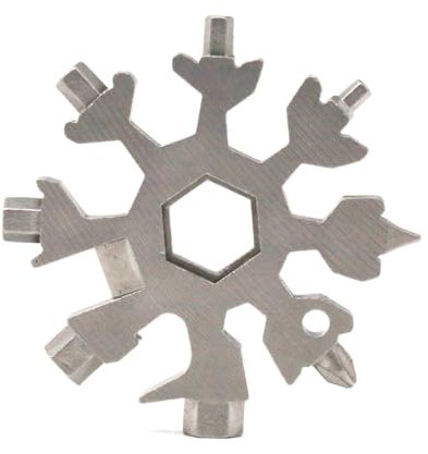 18 in 1 Karbonstahl Schneeflocke Werkzeug Sechskantschlüssel 6 mm 7 mm 8 mm 9 mm 10 mm 11 mm 12 mm 14 mm Multifunktionaler Schraubendreher Box Flaschenöffner EDC-Schlüsselanhänger Tragbarer