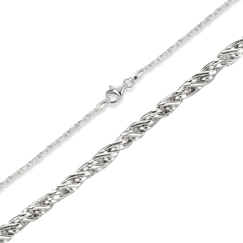 Kordelkette Echtsilber Diamant geschliffen 2,2mm Breite 925 Sterling Silber Schmuck Silberkette Längen 45cm 50cm 55cm 60cm Herren Halskette oder Damen Halskette