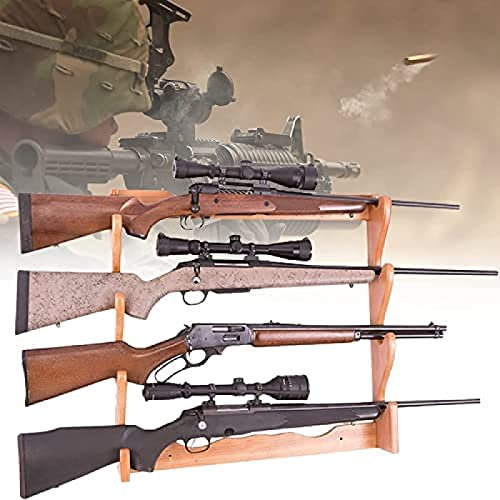 Vapenställ Väggfäste Håll upp, visar vertikala vapenställ och hagelgevärskrokar, valfritt gevär Hagelgevär Svärd Sabel och pilbåge Äkta lövträ 234Picturesque