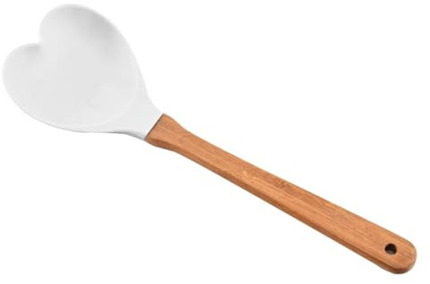 ulafbwur Mestolo da zuppa di riso facile da lavare a forma di cuore foro appeso pratico cucchiaio di riso domestico per la casa paletta di riso mestolo zuppa, S1867