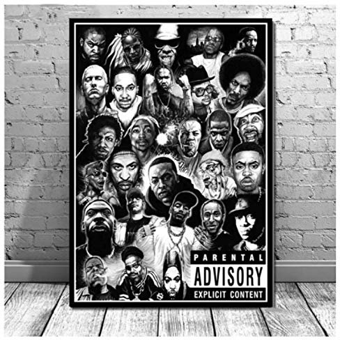 IGHSNZUH Puzzles 1000 Teile Posterdrucke Hip Hop 2Pac Musik Rapper Star Legend Das letzte Abendmahl Poster for Holzspielzeug for Erwachsene Dekompressionsspiel
