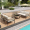 Dolamaní Gartenmöbel Set Metall mit Gartensofa & Sessel & Gartentisch 4 Personen, Geflochtene Seildekoration & Verstellbare Füße,Sitz- und Rückenkissen, für Lounge Outdoor (Beige)