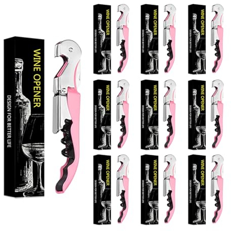 5 Stück Rosa 3-in-1 Kellnermesser Flaschenöffner Kurzmesser Kapseln