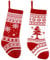 Weihnachtsstrümpfe Nikolausstrümpfe 2er,46cm Groß Gestrickt Weihnachtsstrumpf,Nikolausstiefel zum Befüllen,Weihnachtssocken aufhängen Kamin Weihnachtsbaum Weihnachtsdeko（Schneeflocke Weihnachtsbaum）