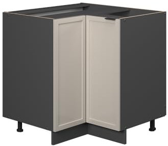 Vicco Eckunterschrank Fame-Line, Küchen Eckschrank, GrauBeige, 80.5 cm ohne Arbeitsplatte