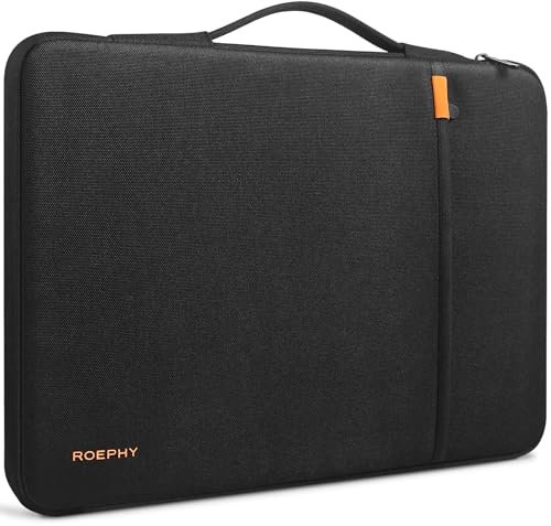 ROEPHY 16 Laptop Sleeve Water Resistant PC Bag Protective Tablet Case Pouch for 16 Inch Dell/HP Pavilion Envy/Lenovo ThinkPad IdeaPad/ASUS Vivobook/MacBook Pro 16 M3 M2 M1 / Acer/LG,Black
